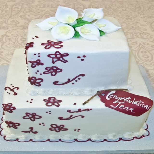 White Cake with Tulips #congratulations