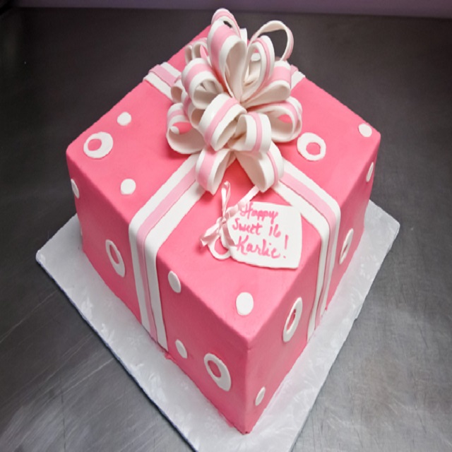 Pink Gift Theme Cake #birthday