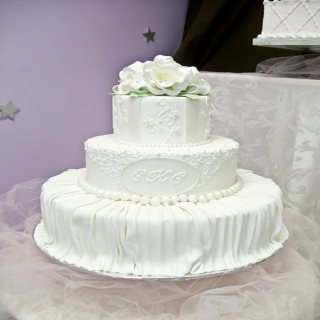 Simple White Cake with Flower at the Top #wedding