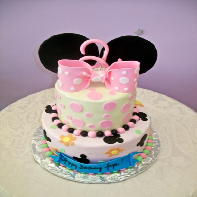 Pink Mini Mouse Theme Cake #birthday