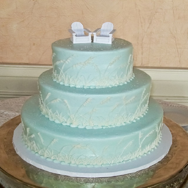 Light Blue Green Cake #wedding
