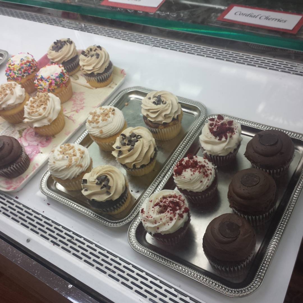 #cupcakes today! Mocha cappuccino,  triple chocolate,  butter pound with salted caramel mousse, red velvet with creme cheese. Open til 12! Stop in!