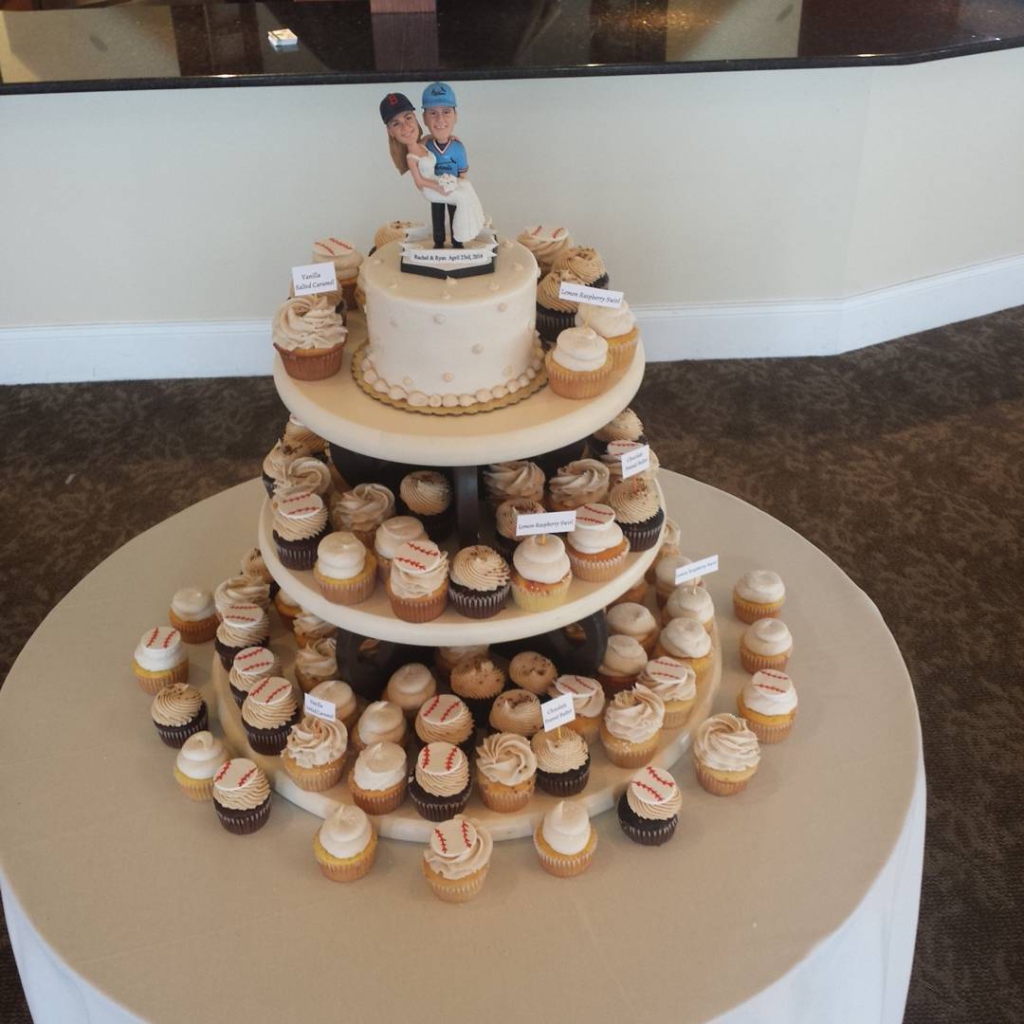 #cupcakes #wedding -baseball themed wedding display @riverhouse55