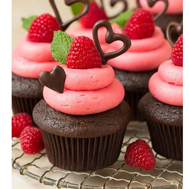 Chocolate raspberry cupcakes! Available starting 2/12 #specialty